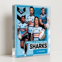 Sharks NRL New Acrylic Block Plaque Famous Players Custom Any Name