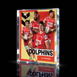 Dolphins NRL New Acrylic Block Plaque Famous Players Custom Any Name