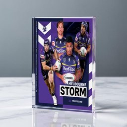 Melbourne Storm NRL New Acrylic Block Plaque Famous Players Custom Any Name