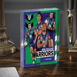 Warriors NRL New Acrylic Block Plaque Famous Players Custom Any Name