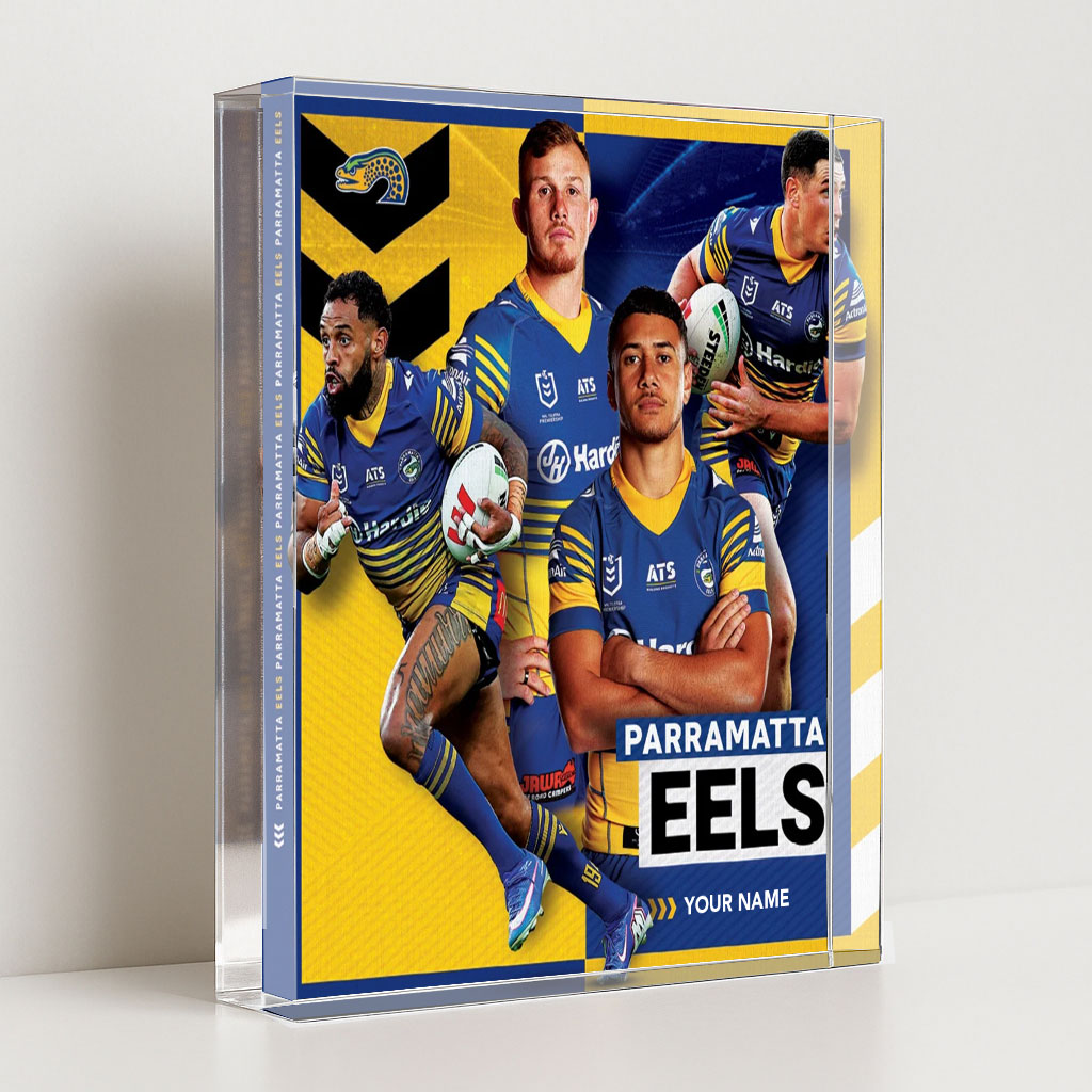 Parramatta Eels NRL New Acrylic Block Plaque Famous Players Custom Any Name