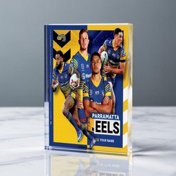 Parramatta Eels NRL New Acrylic Block Plaque Famous Players Custom Any Name