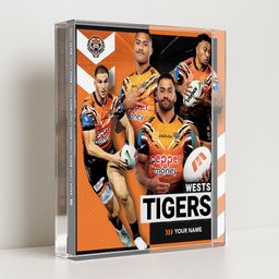 Wests Tigers NRL New Acrylic Block Plaque Famous Players Custom Any Name