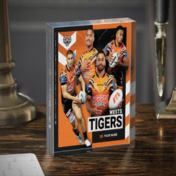 Wests Tigers NRL New Acrylic Block Plaque Famous Players Custom Any Name