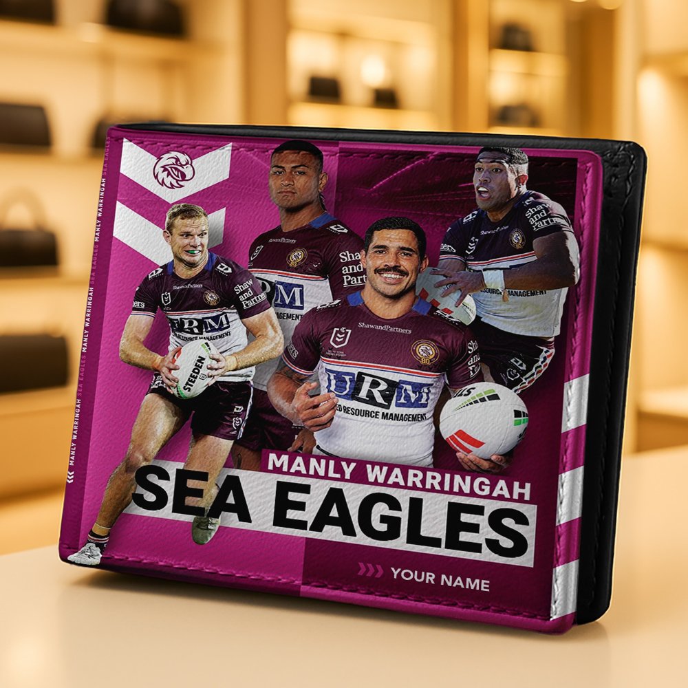 Sea Eagles NRL Team Players Men Wallet Custom Any Name Gifts