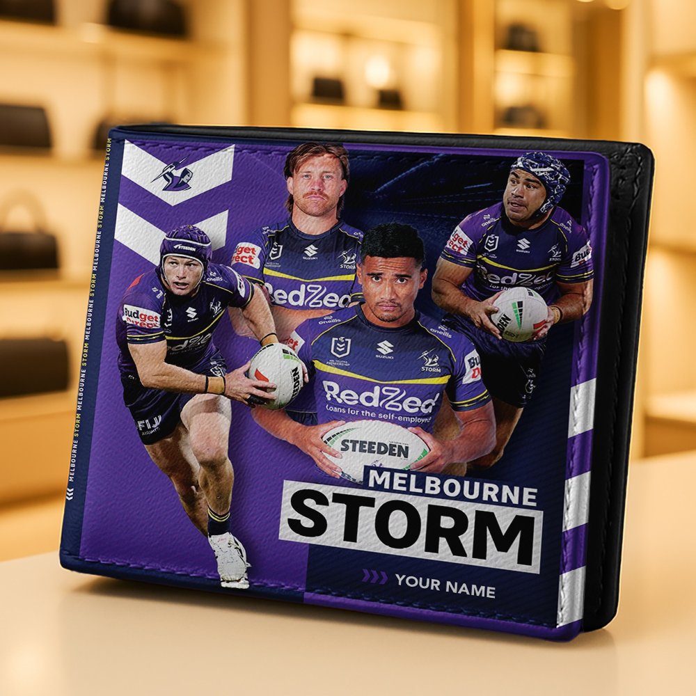 Melbourne Storm NRL Team Players Men Wallet Custom Any Name Gifts