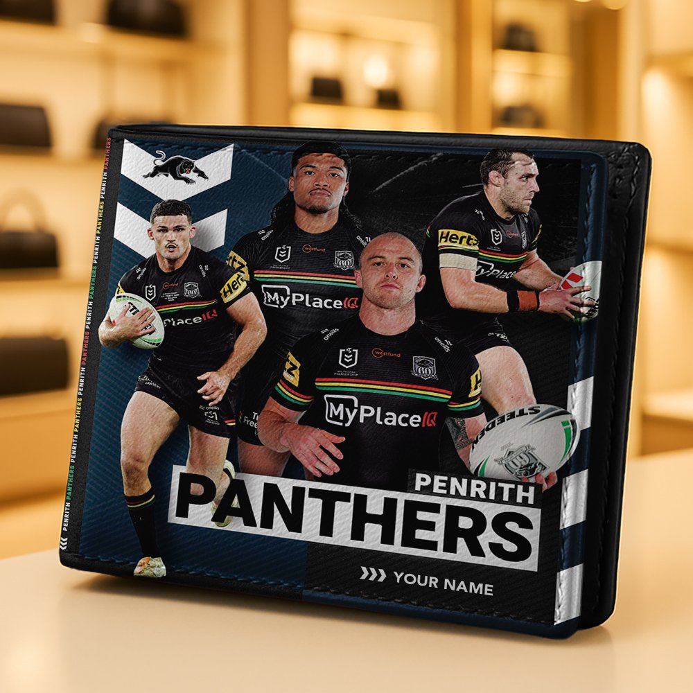 Penrith Panthers NRL Team Players Men Wallet Custom Any Name Gifts