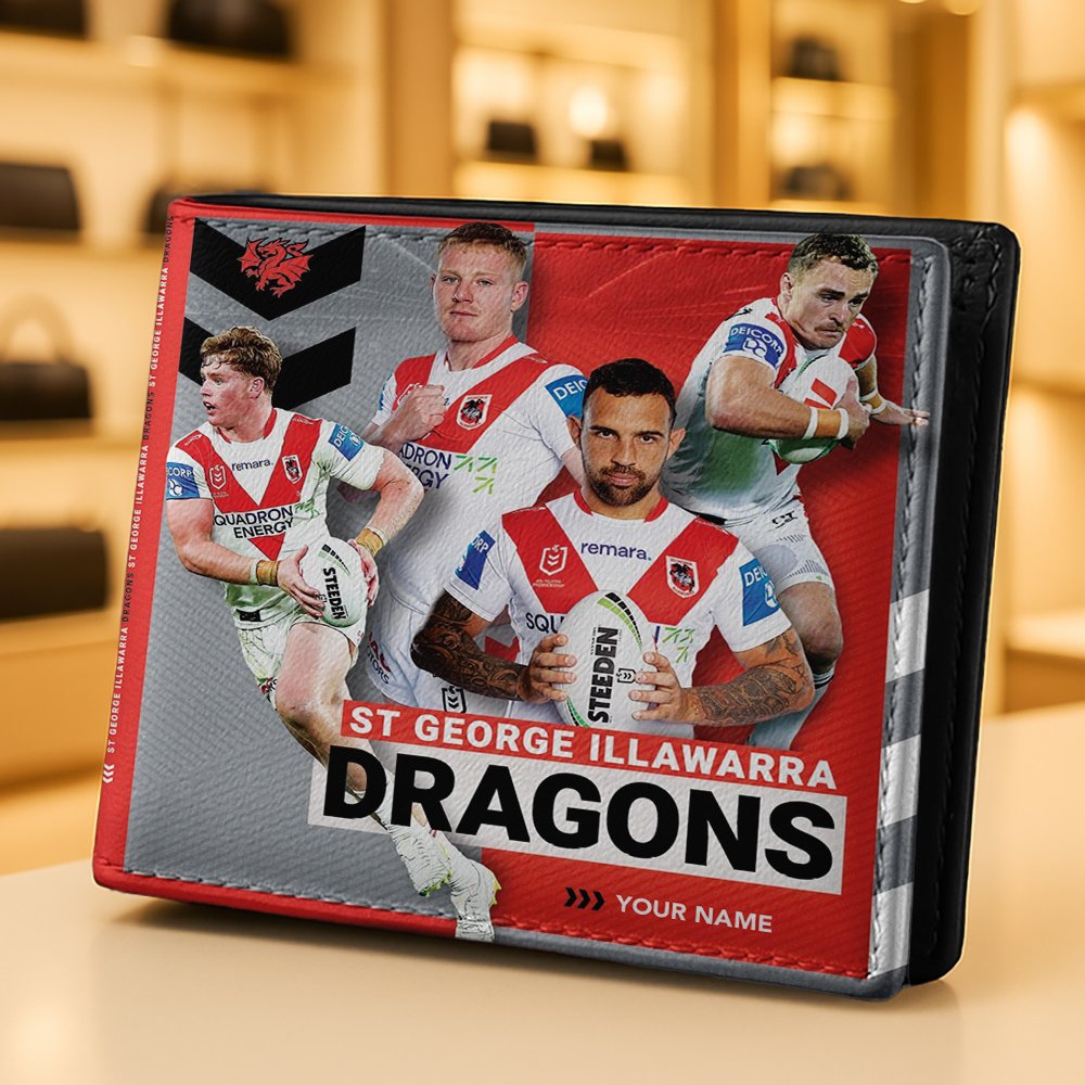 Dragons NRL Team Players Men Wallet Custom Any Name Gifts