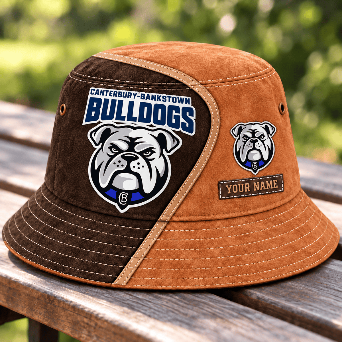Canterbury-Bankstown Bulldogs NRL Brown Bucket Hat New Style Custom Any Name