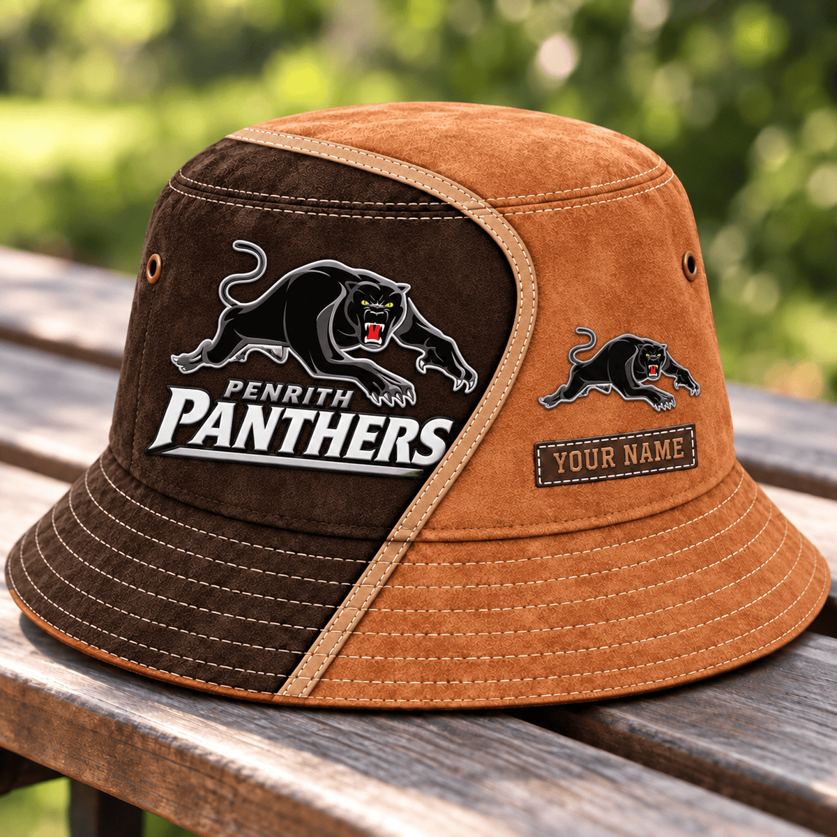 Penrith Panthers NRL Brown Bucket Hat New Style Custom Any Name