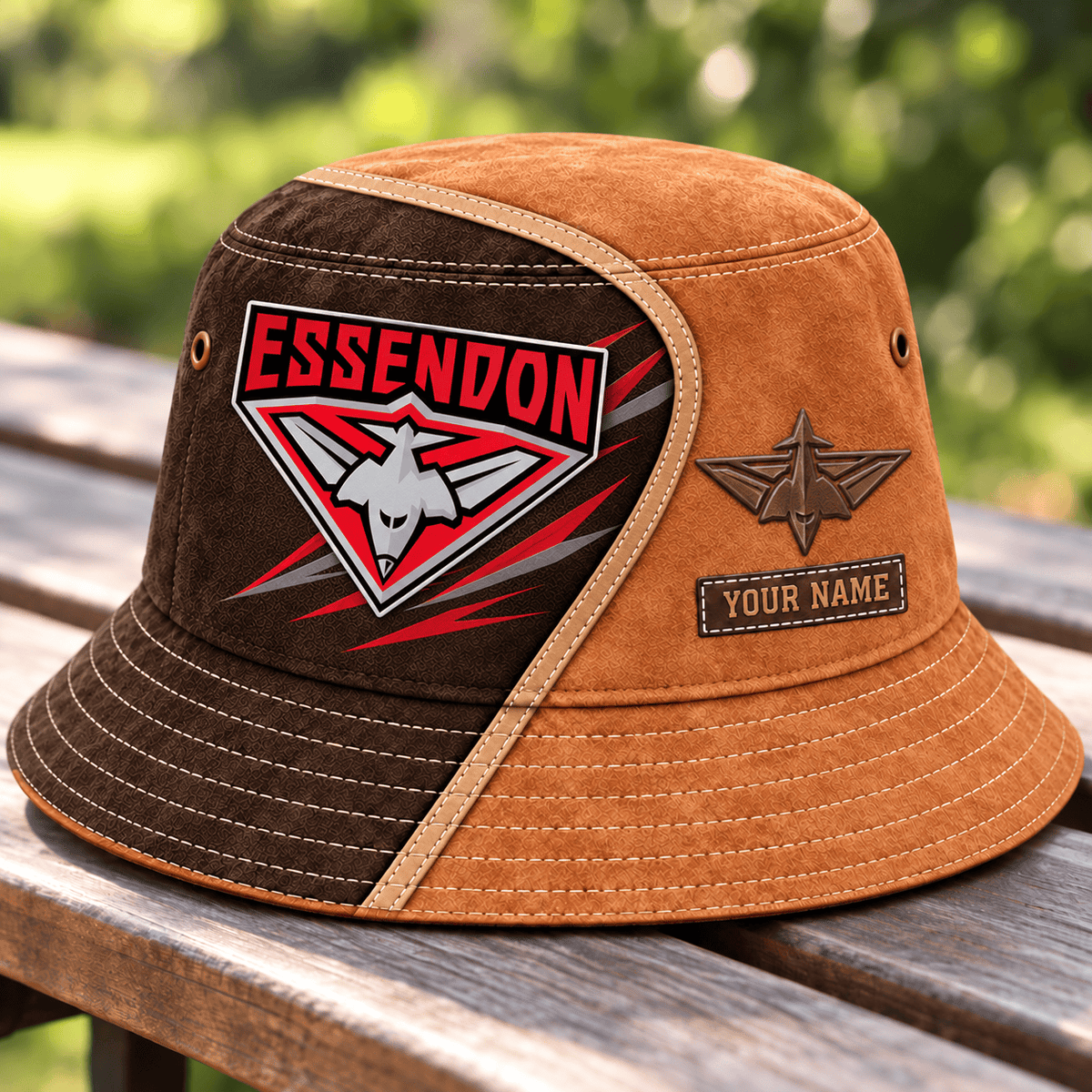 Essendon Bombers AFL Team Brown Bucket Hat Custom Any Name Gift For Fan Love