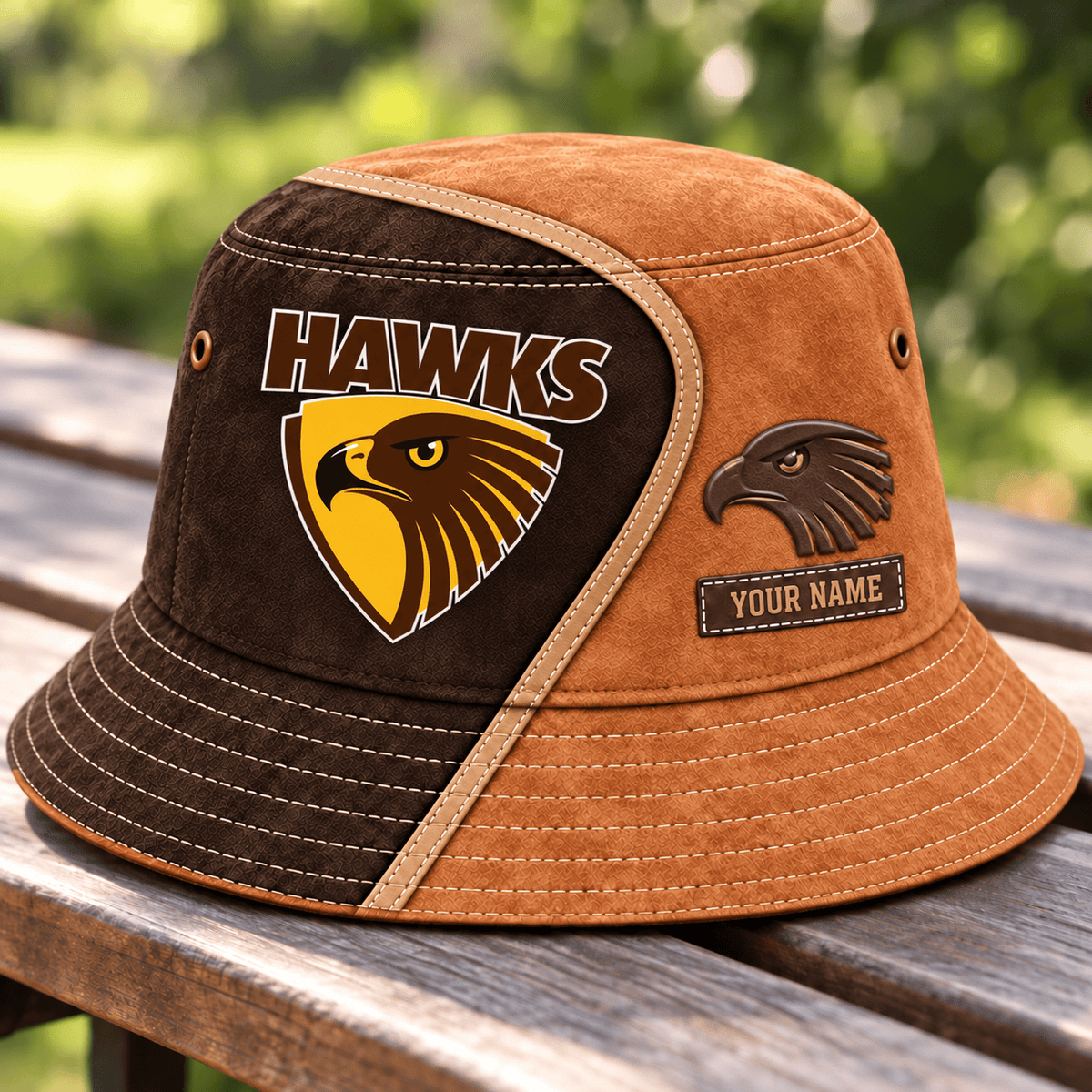 Hawthorn Hawks AFL Team Brown Bucket Hat Custom Any Name Gift For Fan Love