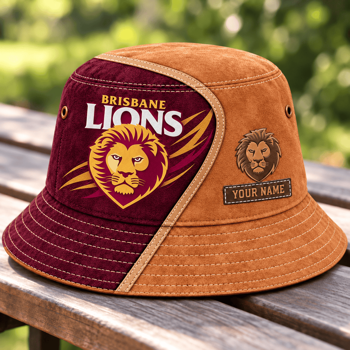 Brisbane Lions AFL Team Brown Bucket Hat Custom Any Name Gift For Fan Love