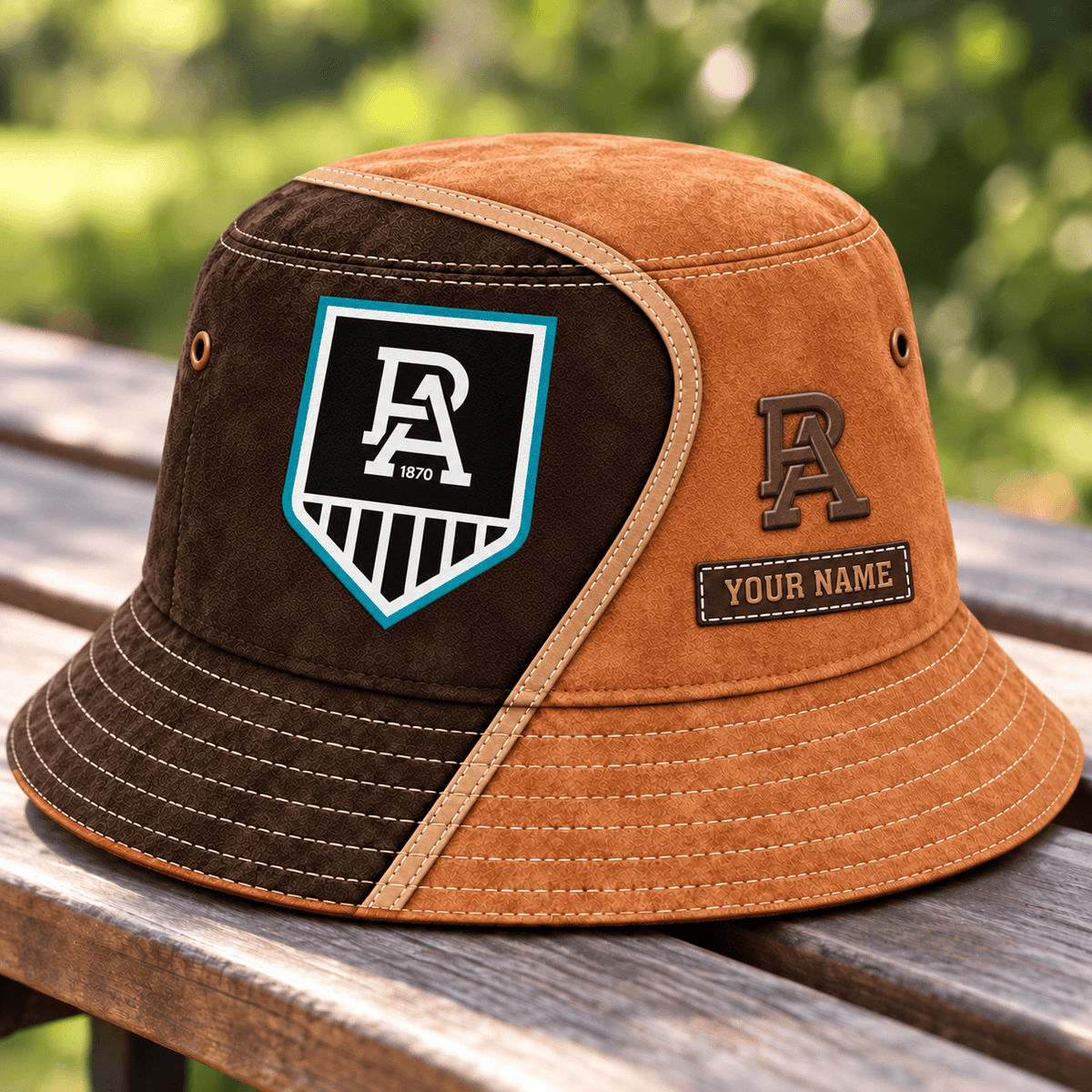 Port Adelaide Power AFL Team Brown Bucket Hat Custom Any Name Gift For Fan Love