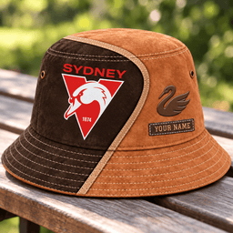 Sydney Swans AFL Team Brown Bucket Hat Custom Any Name Gift For Fan Love