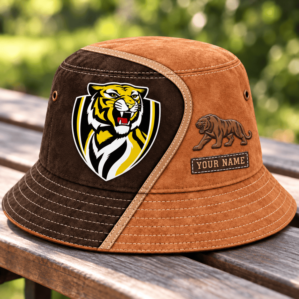 Richmond Tigers AFL Team Brown Bucket Hat Custom Any Name Gift For Fan Love