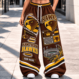 Hawthorn Hawks AFL Special Wide Leg Sweatpants Custom Any Name Gift For Fan