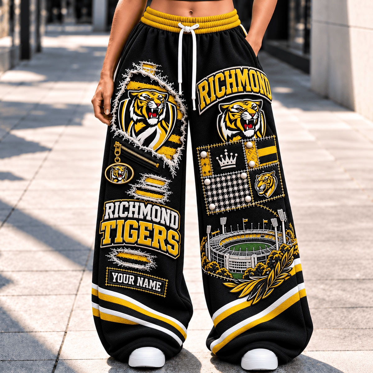 Richmond Tigers AFL Special Wide Leg Sweatpants Custom Any Name Gift For Fan