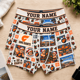 GWS Giants AFL Men Boxers Christmas Gift Custom Any Name