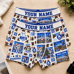 North Melbourne AFL Men Boxers Christmas Gift Custom Any Name