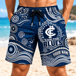Carlton Blues AFL New Pattern Men Short Pants Custom Any Name
