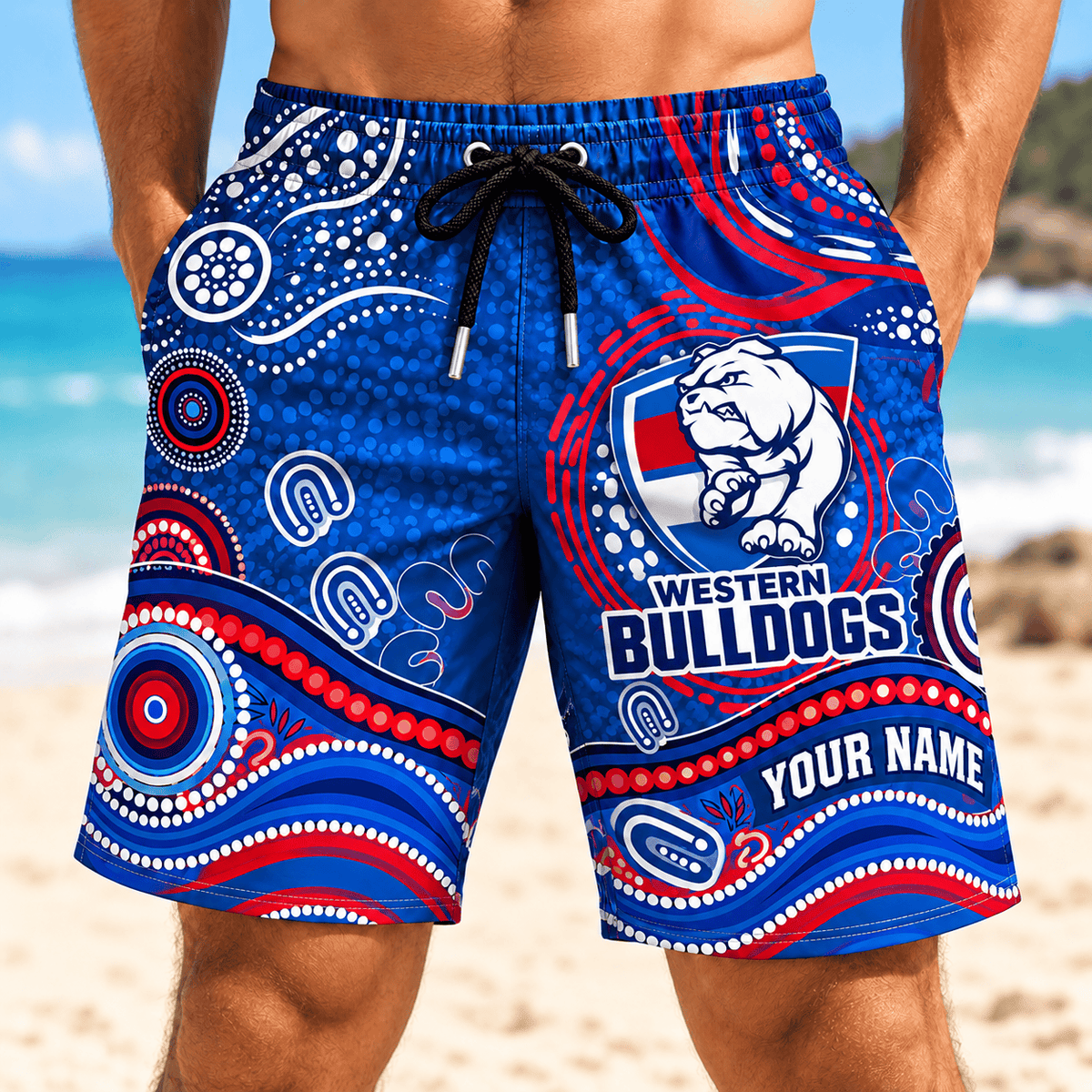 Western Bulldogs AFL New Pattern Men Short Pants Custom Any Name