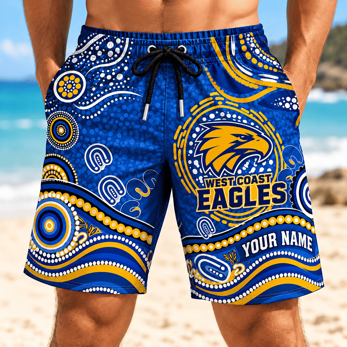 West Coast Eagles AFL New Pattern Men Short Pants Custom Any Name