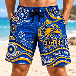 West Coast Eagles AFL New Pattern Men Short Pants Custom Any Name