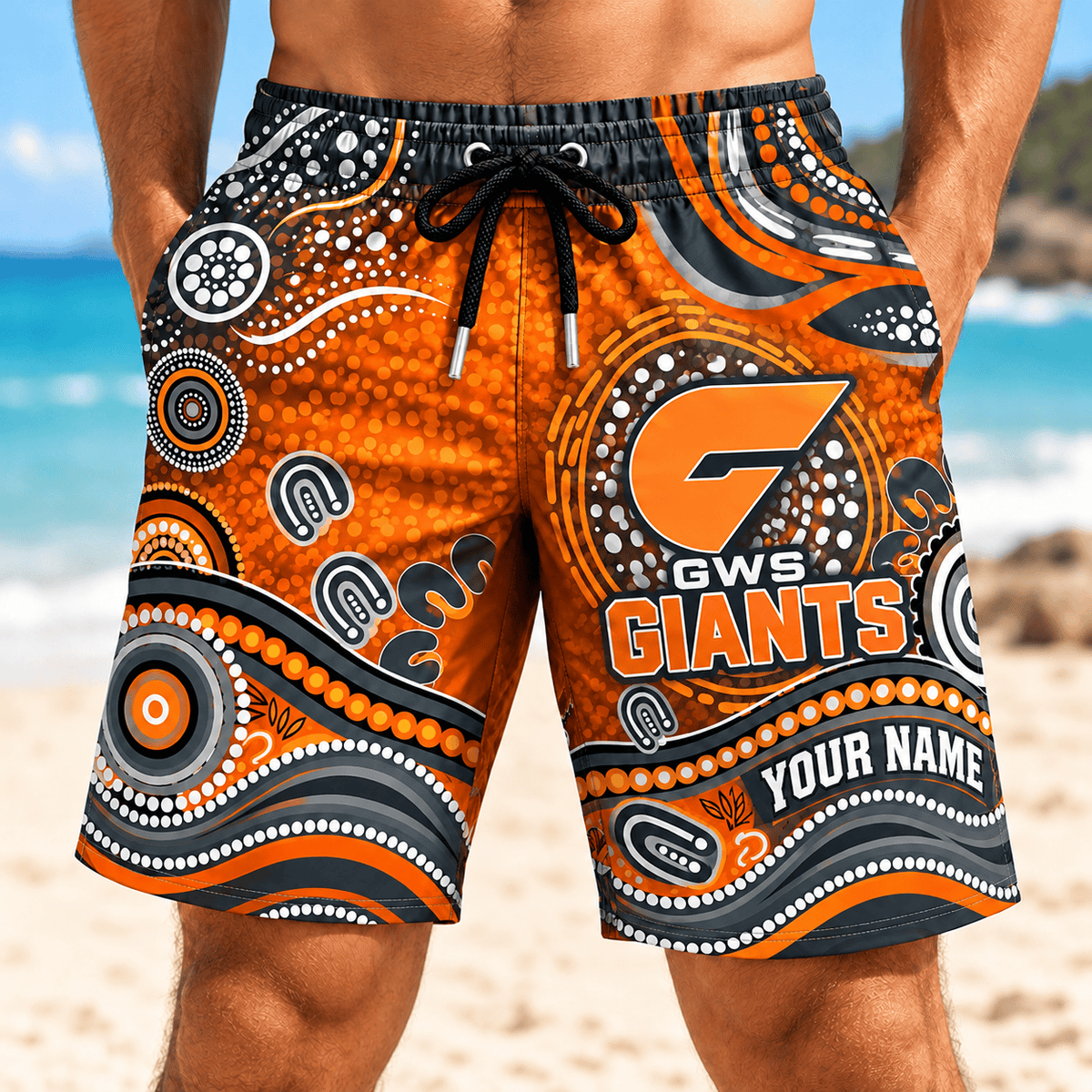 GWS Giants AFL New Pattern Men Short Pants Custom Any Name