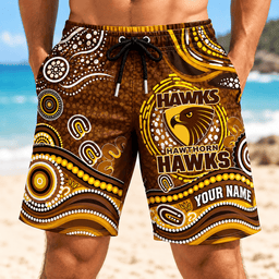 Hawthorn Hawks AFL New Pattern Men Short Pants Custom Any Name
