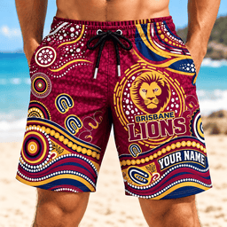 Brisbane Lions AFL New Pattern Men Short Pants Custom Any Name