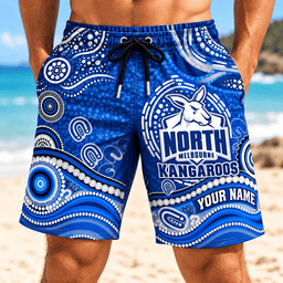 North Melbourne Kangaroos AFL New Pattern Men Short Pants Custom Any Name