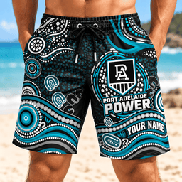 Port Adelaide Power AFL New Pattern Men Short Pants Custom Any Name