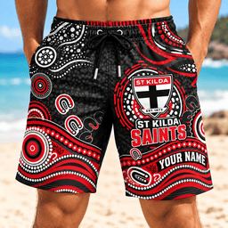 St Kilda Saints AFL New Pattern Men Short Pants Custom Any Name