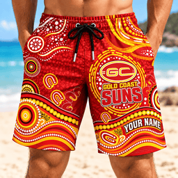 Gold Coast Suns AFL New Pattern Men Short Pants Custom Any Name