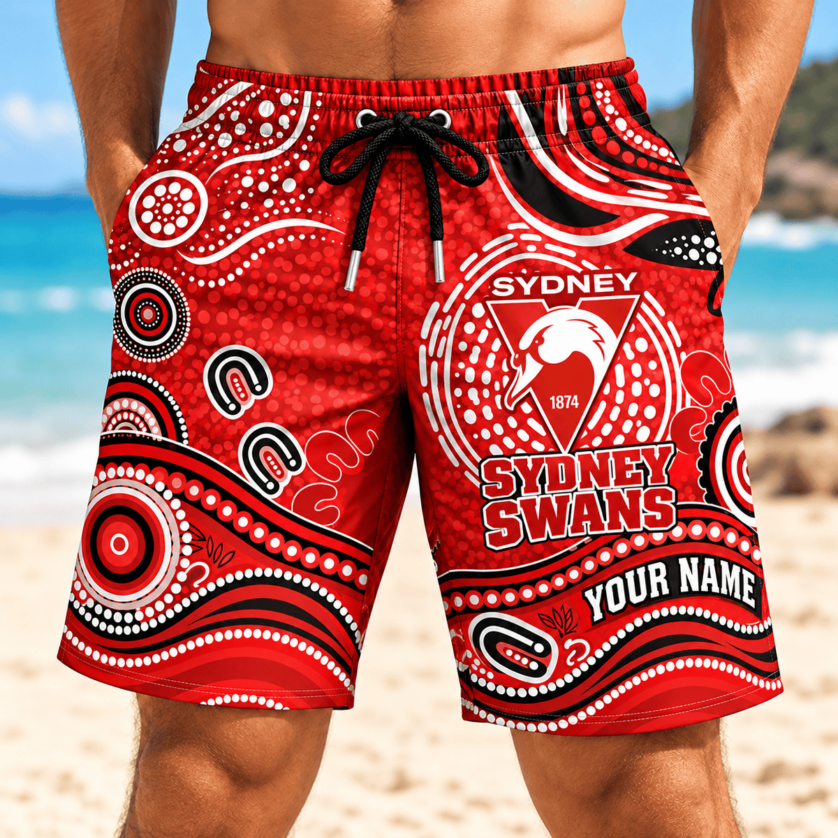 Sydney Swans AFL New Pattern Men Short Pants Custom Any Name
