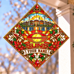 Gold Coast Suns AFL Hanging Suncatcher New Style Custom Any Name For Home Gifts