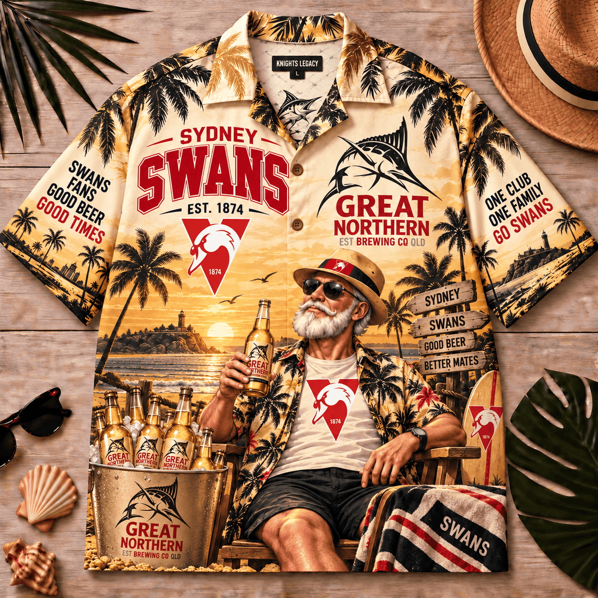 Sydney Swans AFL x Great Northern Beer Hawaiian Shirt Gift For Fan