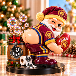 AFL Santa Clause Funny Acrylic Block Plaque| Choose Team You Love & Hate