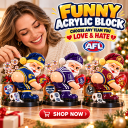 AFL Santa Clause Funny Acrylic Block Plaque| Choose Team You Love & Hate