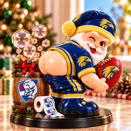 AFL Santa Clause Funny Acrylic Block Plaque| Choose Team You Love & Hate