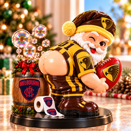 AFL Santa Clause Funny Acrylic Block Plaque| Choose Team You Love & Hate