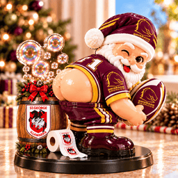 NRL Funny Santa Clause Acrylic Block Plaque| Choose Team You Love & Hate