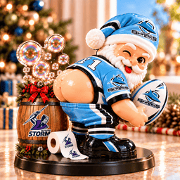 NRL Funny Santa Clause Acrylic Block Plaque| Choose Team You Love & Hate