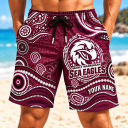 Manly Warringah Sea Eagles NRL Special Pattern Men Short Pants Custom Any Name Gift For Fan