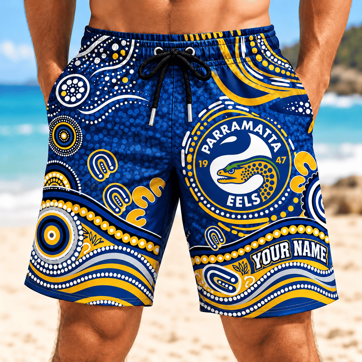 Parramatta Eels NRL Special Pattern Men Short Pants Custom Any Name Gift For Fan