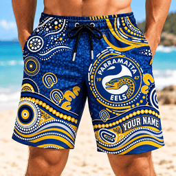 Parramatta Eels NRL Special Pattern Men Short Pants Custom Any Name Gift For Fan