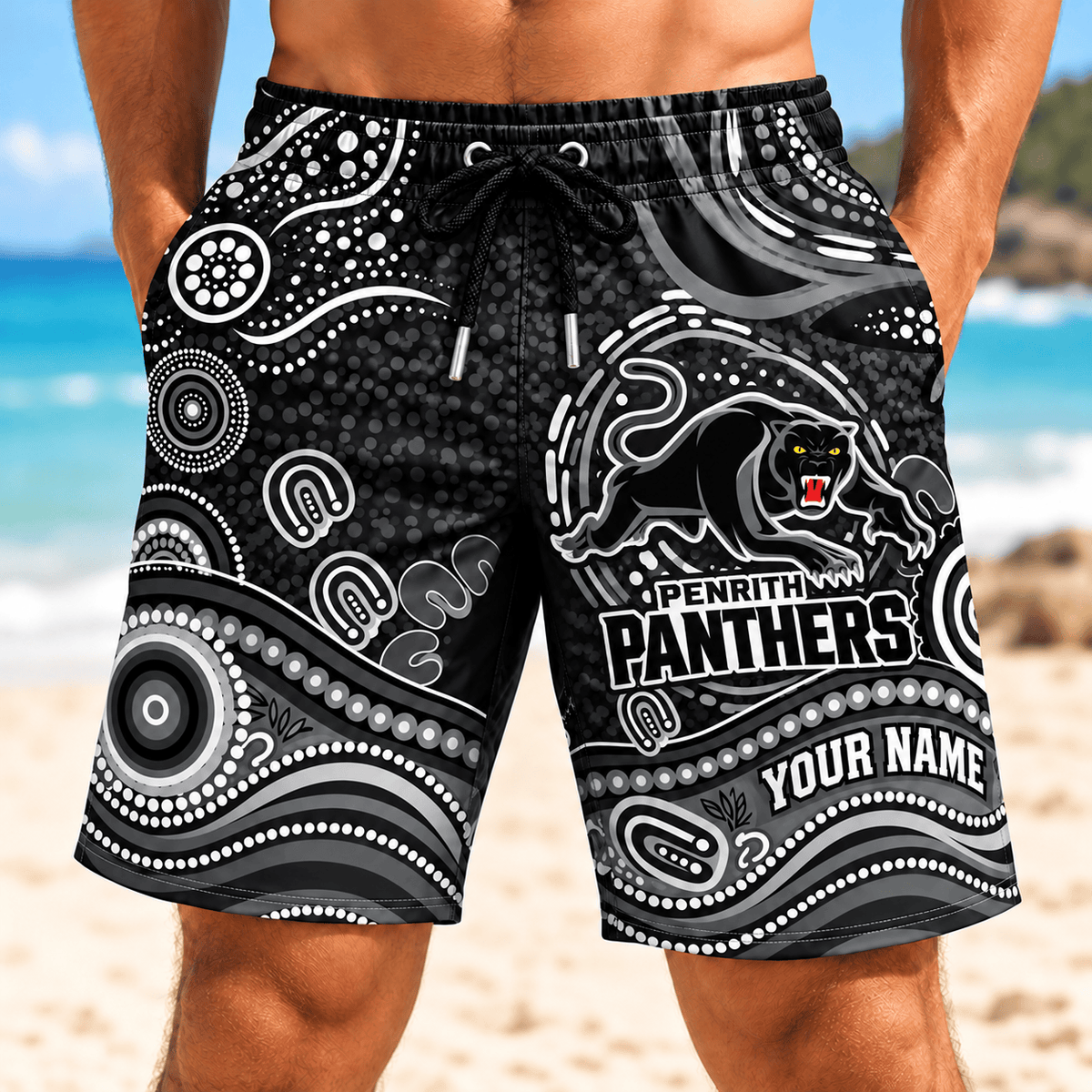 Penrith Panthers NRL Special Pattern Men Short Pants Custom Any Name Gift For Fan