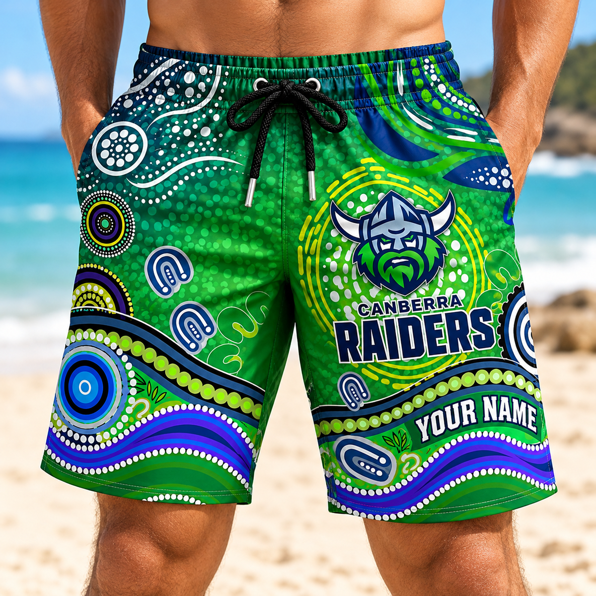Canberra Raiders NRL Special Pattern Men Short Pants Custom Any Name Gift For Fan
