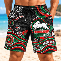 South Sydney Rabbitohs NRL Special Pattern Men Short Pants Custom Any Name Gift For Fan